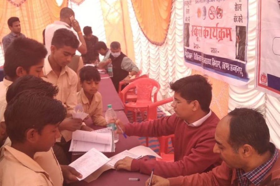 सज्जनगढ़ में लगा निशुल्क चिकित्सा शिविर, 275 बच्चों की हुई जांच