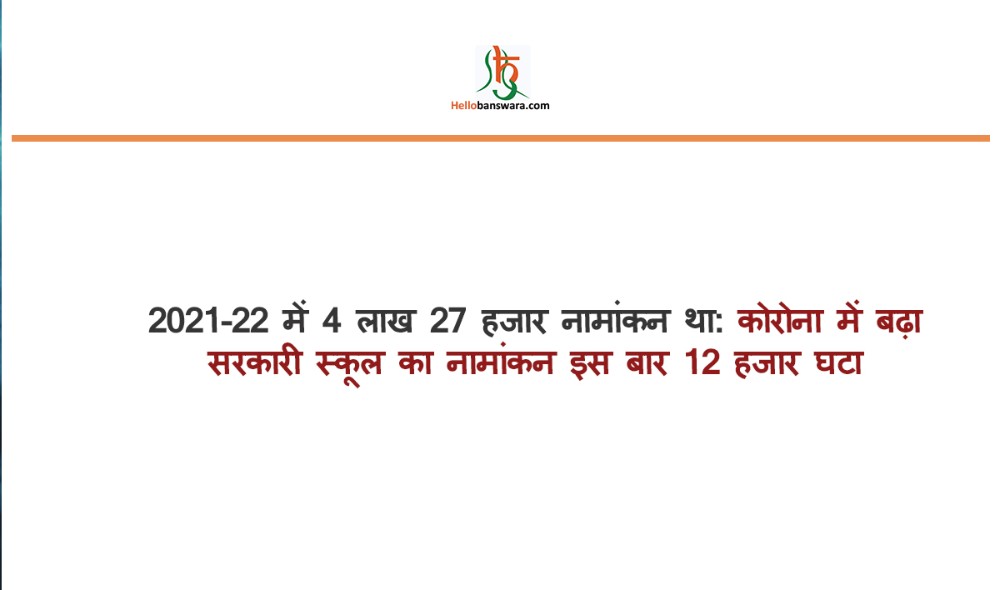 काेराेना में बढ़ा सरकारी स्कूल का नामांकन इस बार 12 हजार घटा