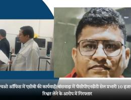 सीएमएचओ ऑफिस में एसीबी की कार्यवाही:बांसवाड़ा में पीसीपीएनडीटी सेल प्रभारी 10 हजार रुपए की रिश्वत लेने के आरोप में गिरफ्तार